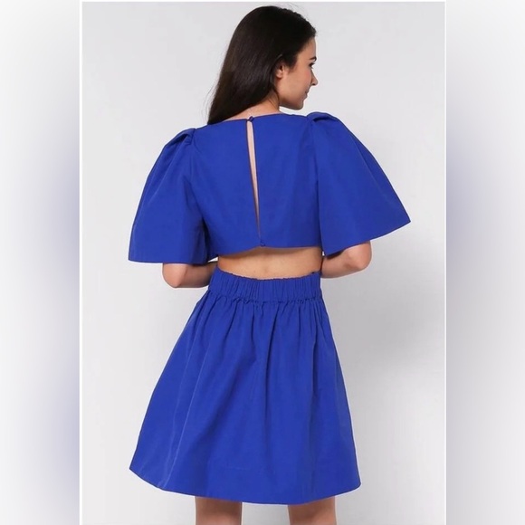 Banana Republic Open Back Royal Blue Mini Dress NWT - Picture 2 of 4